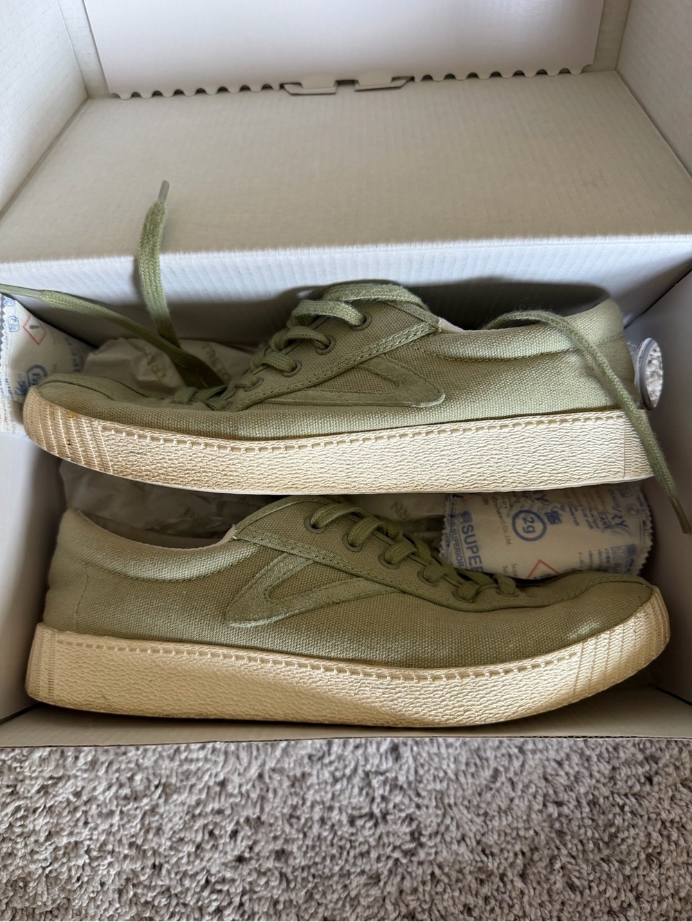 Tretorn Low-Top Canvas Sneakers in Olive